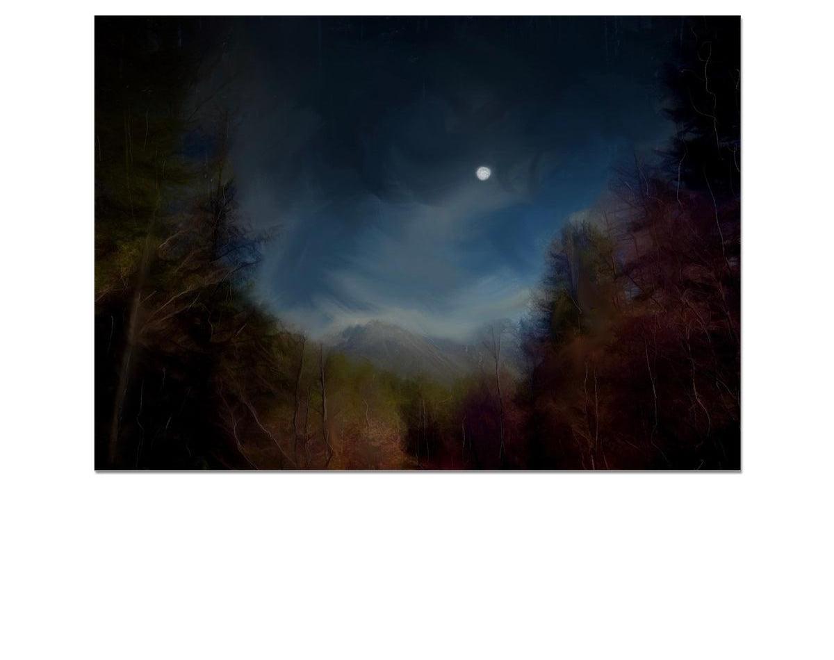 Glencoe Lochan Moonlight-art-painting-scotland