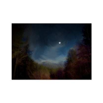 Glencoe Lochan Moonlight Prints | Glencoe Art Gallery | Paintings, Prints, Homeware and Art Gifts From Scotland By Scottish Artist Kevin Hunter