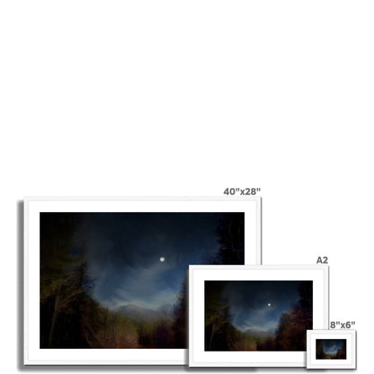 Glencoe Lochan Moonlight Painting | Framed &amp; Mounted Prints From Scotland