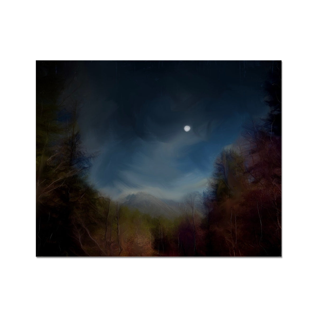 Glencoe Lochan Moonlight Painting | Artist Proof Collector Prints From Scotland