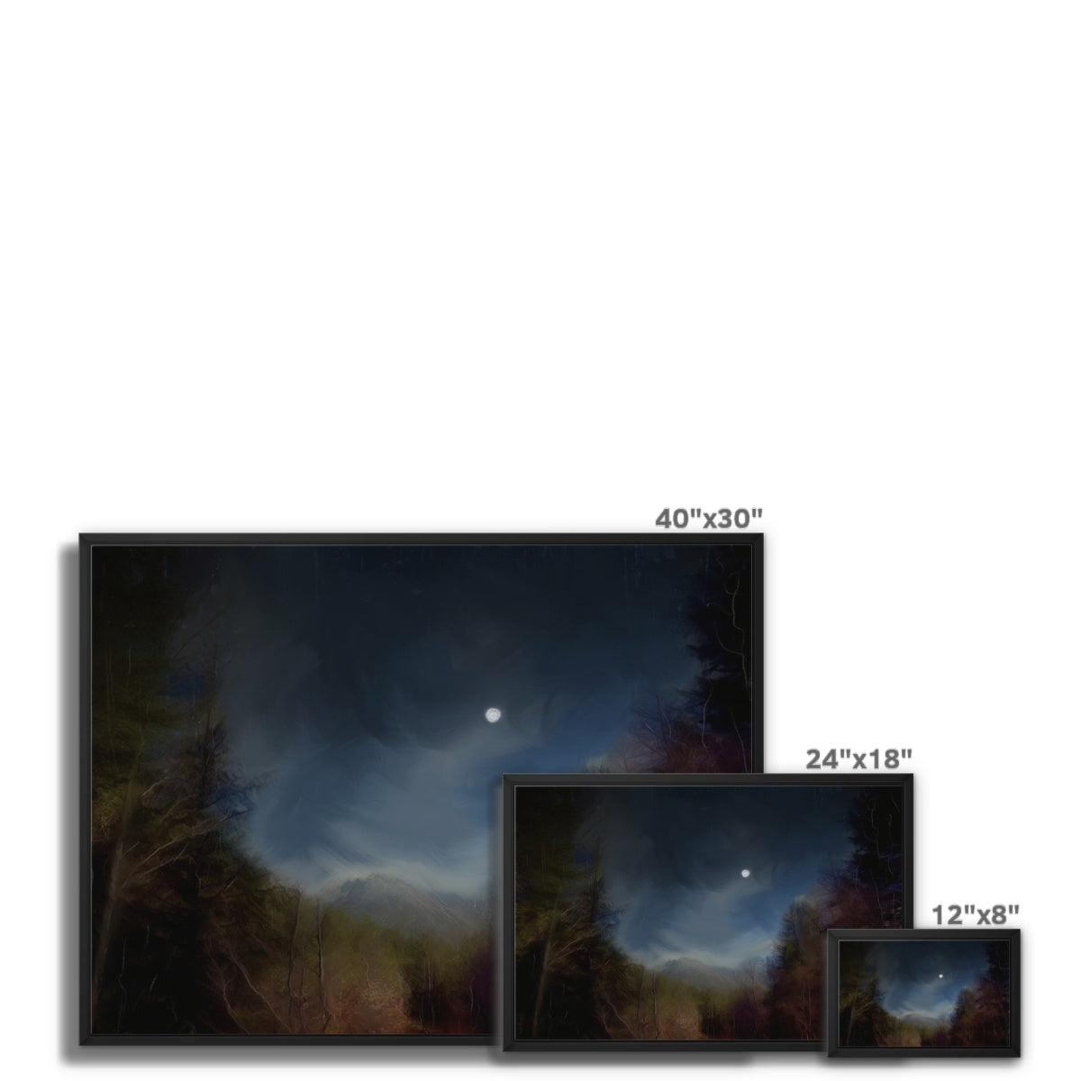 Glencoe Lochan Moonlight Painting | Framed Canvas Prints From Scotland