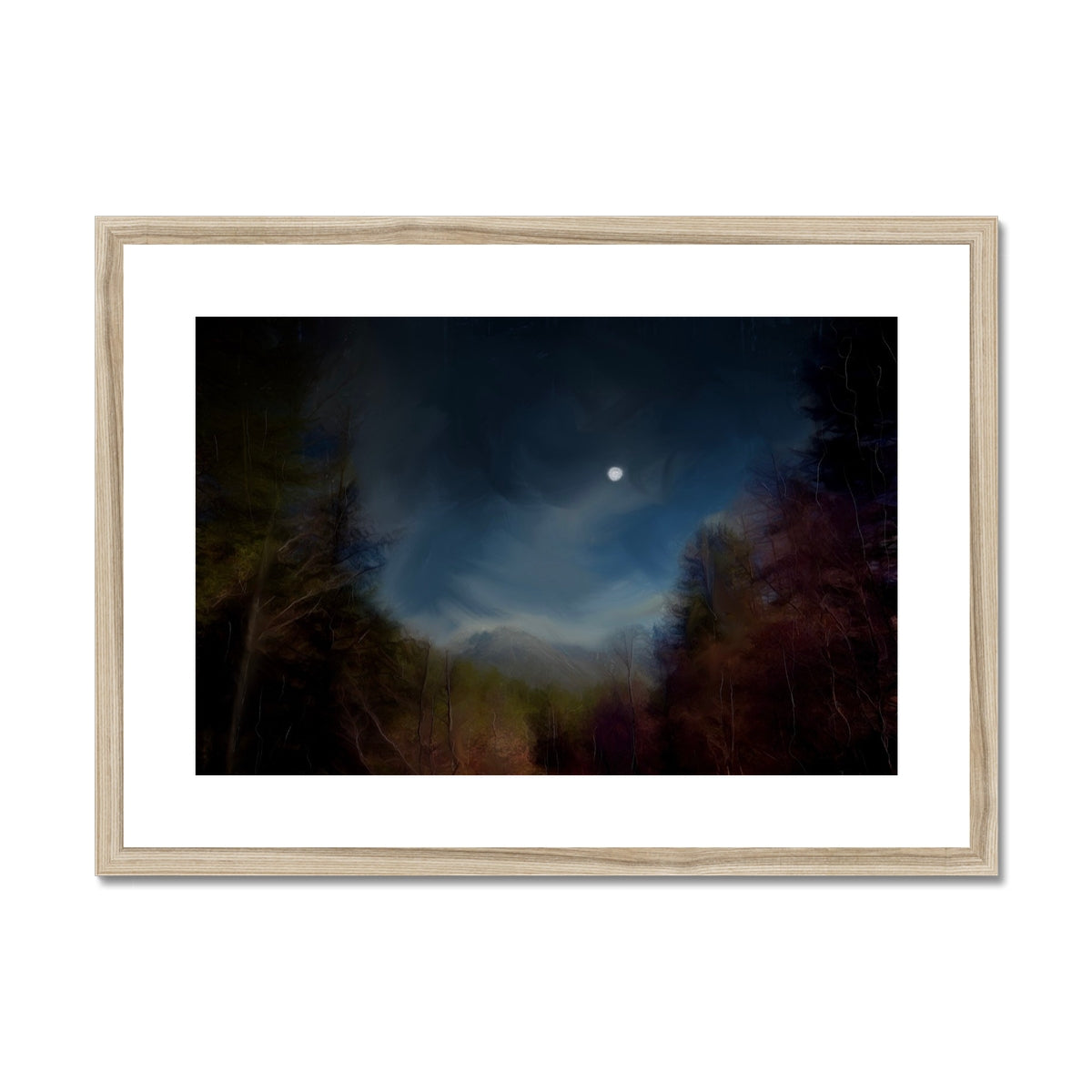 Glencoe Lochan Moonlight Painting | Framed & Mounted Prints From Scotland