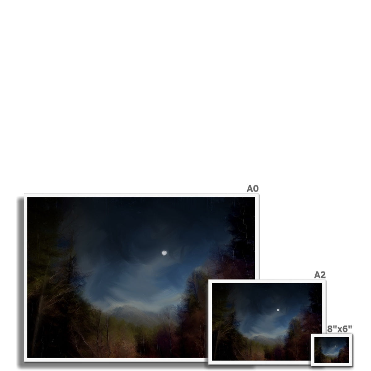 Glencoe Lochan Moonlight Painting | Framed Prints From Scotland