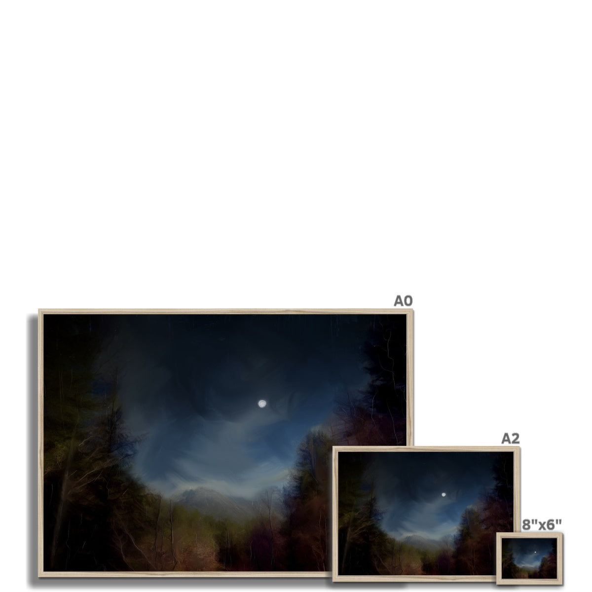 Glencoe Lochan Moonlight Painting | Framed Prints From Scotland