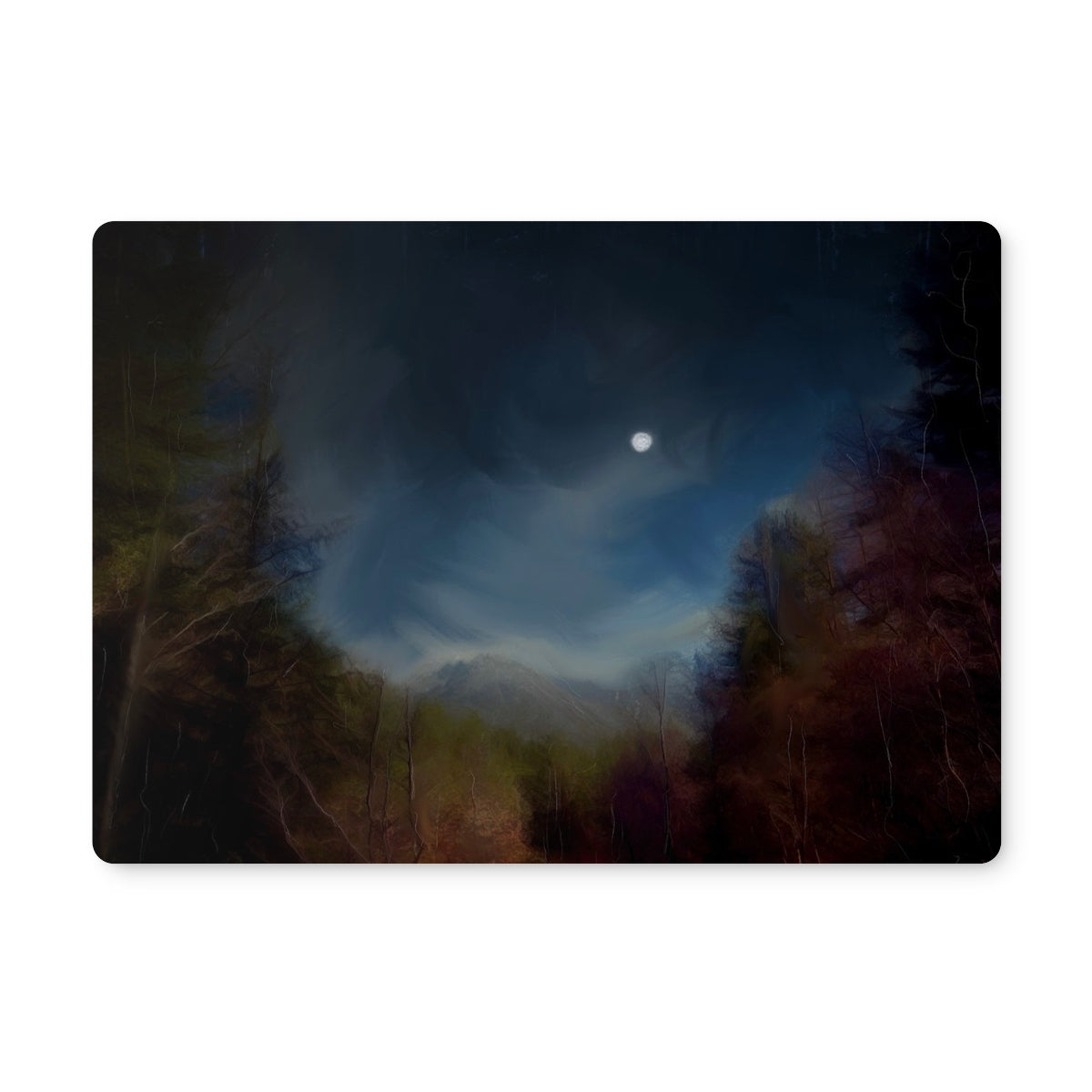 Glencoe Lochan Moonlight | Scottish Art Gifts | Placemat | Glencoe Art Gallery | Paintings, Prints, Homeware and Art Gifts From Scotland By Scottish Artist Kevin Hunter