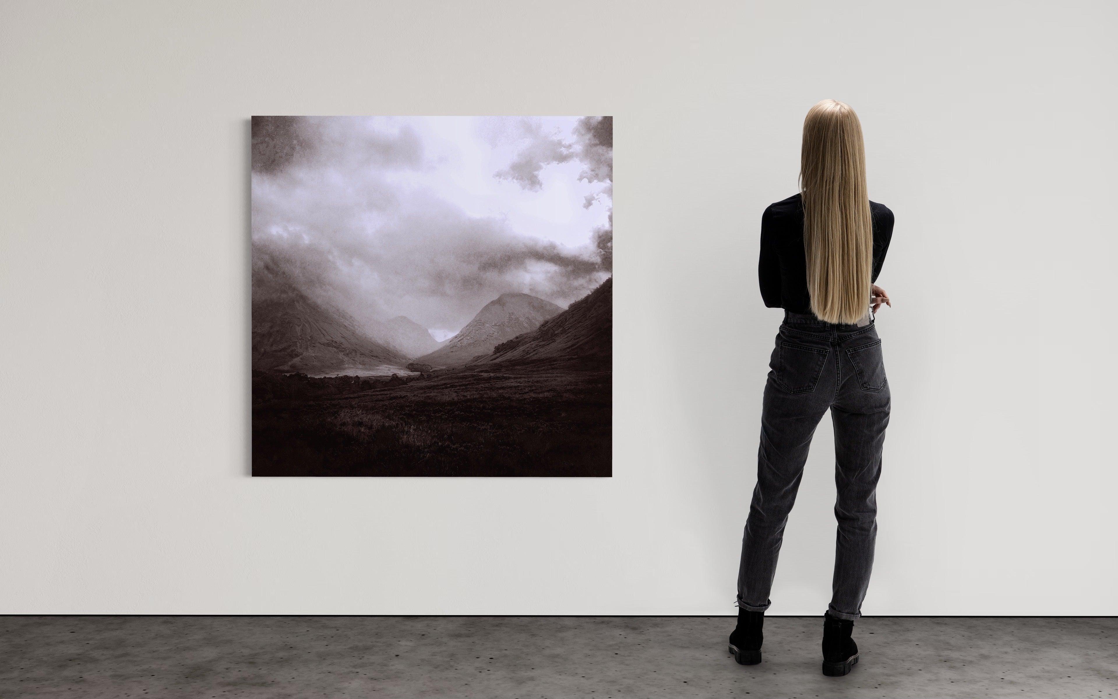 Glencoe Mist 50x50 inch Stretched Canvas Print from my Glencoe Art Gallery Collection