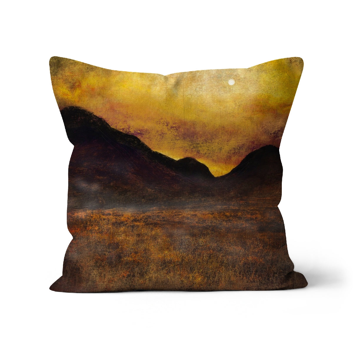 Glencoe Moonlight Art Gifts Cushion | Glencoe Art Gallery | Paintings, Prints, Homeware and Art Gifts From Scotland By Scottish Artist Kevin Hunter