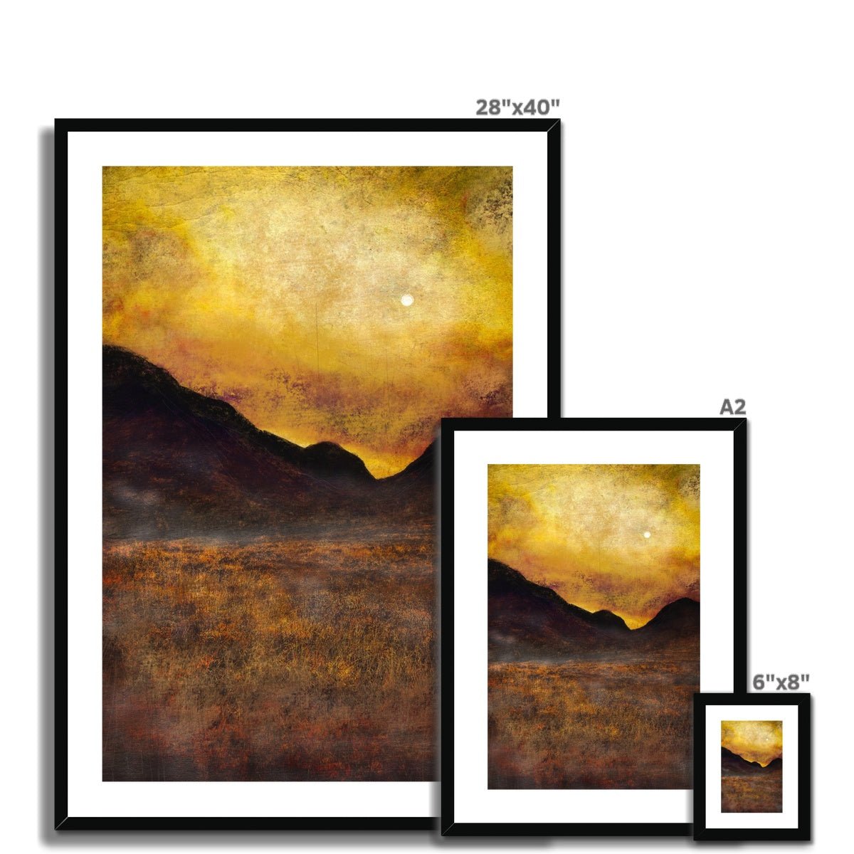 Glencoe Moonlight Painting | Framed & Mounted Prints From Scotland