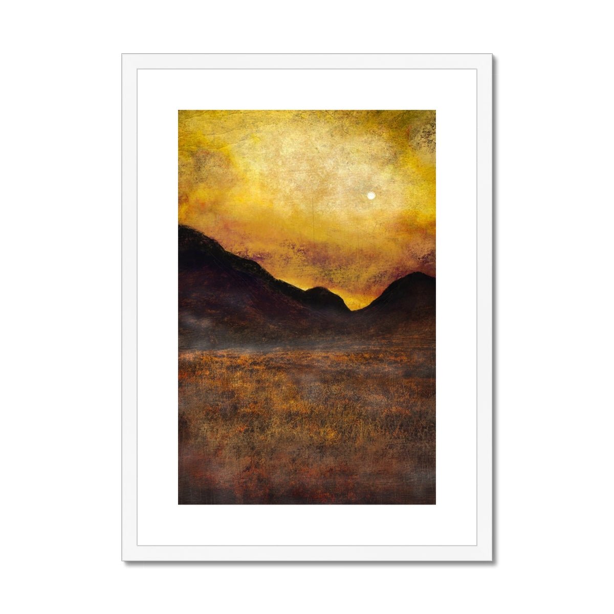 Glencoe Moonlight Painting | Framed &amp; Mounted Prints From Scotland