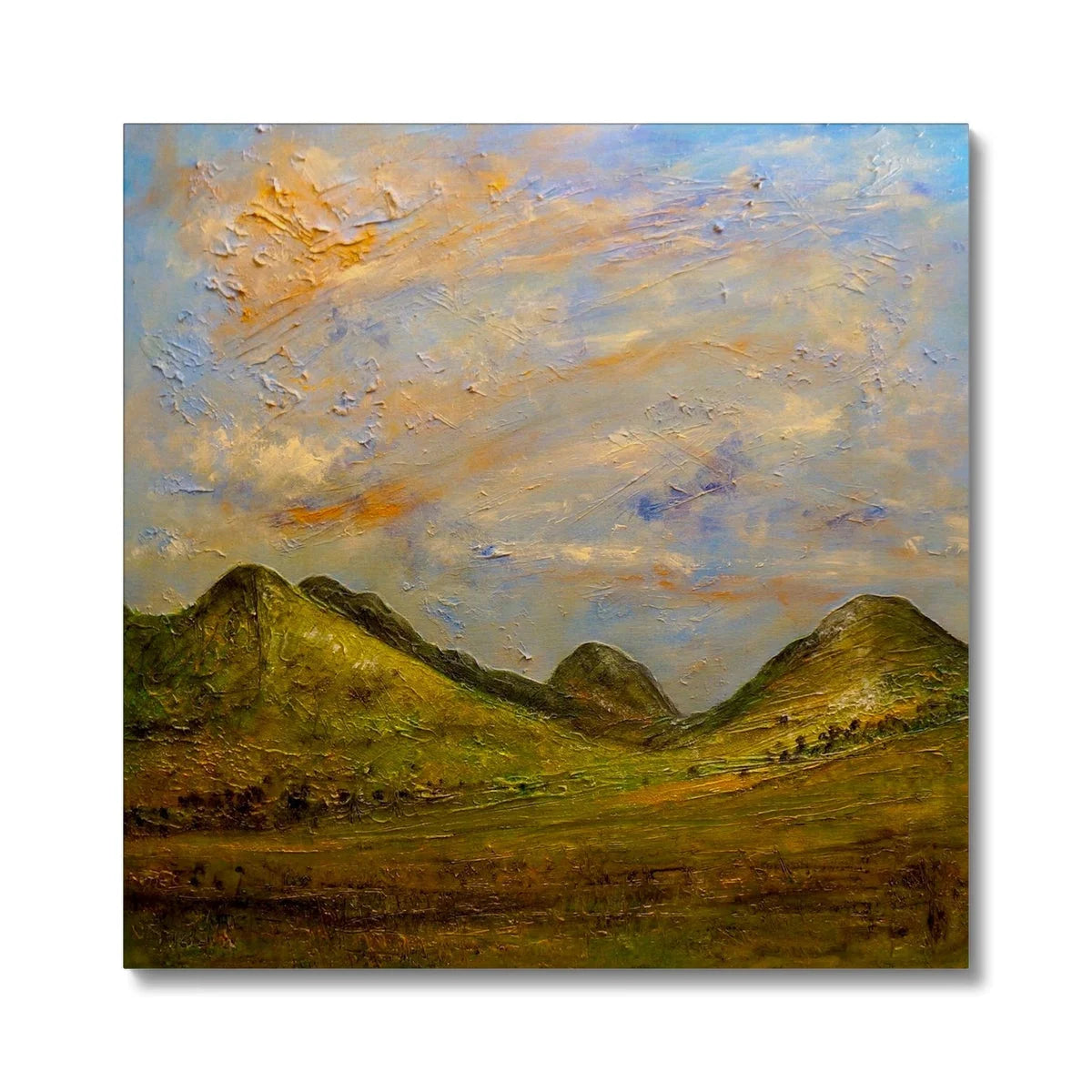 Glencoe Summer Original Landscape Painting on Canvas - Art Gallery Scotland Worldwide Shipping Scottish Prints and Paintings by Artist