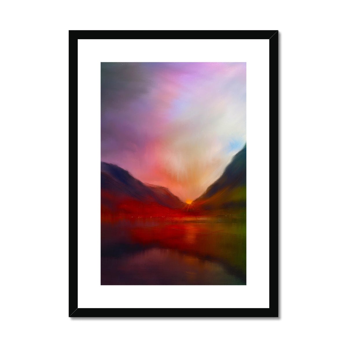 Glencoe Sunset Painting | Framed &amp; Mounted Prints From Scotland