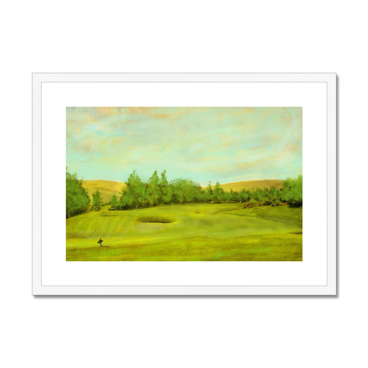 Gleneagles King's Golf Course, The 1st Painting | Framed & Mounted Print | Historic & Iconic Scotland Art Gallery | Paintings, Prints, Homeware and Art Gifts From Scotland By Scottish Artist Kevin Hunter