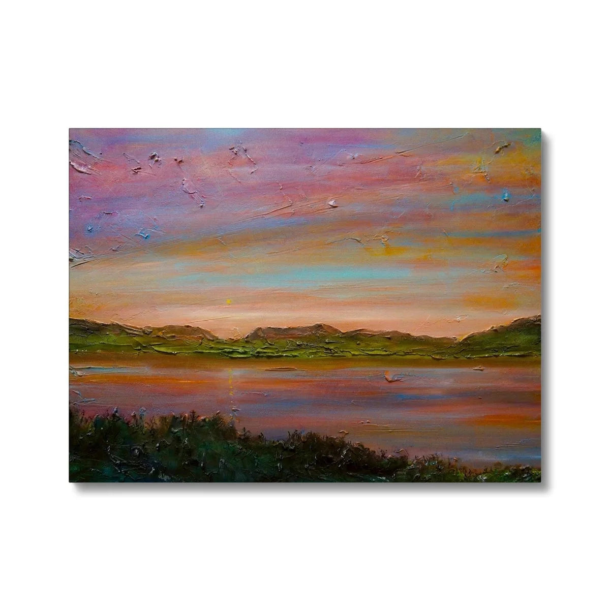 Gourock Golf Club Sunset Canvas - River Clyde Art Gallery Scotland Worldwide Shipping Scottish Artist Fine Prints and Paintings Collection