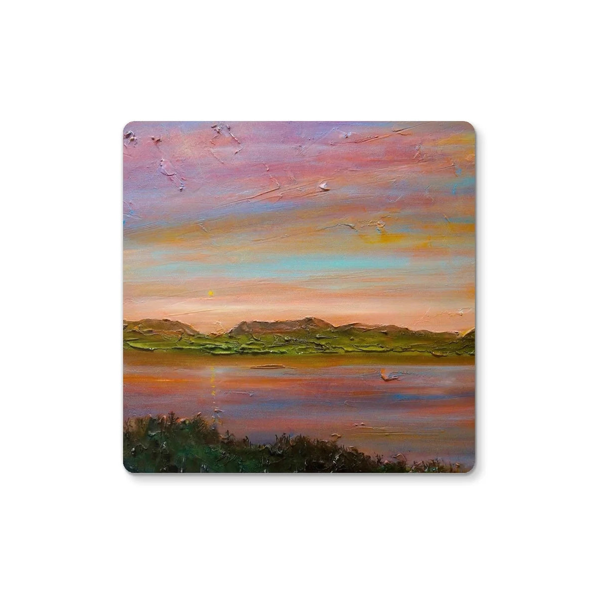 Gourock Golf Club Sunset Coaster - River Clyde Art Gallery Scotland Worldwide Shipping Scottish Prints