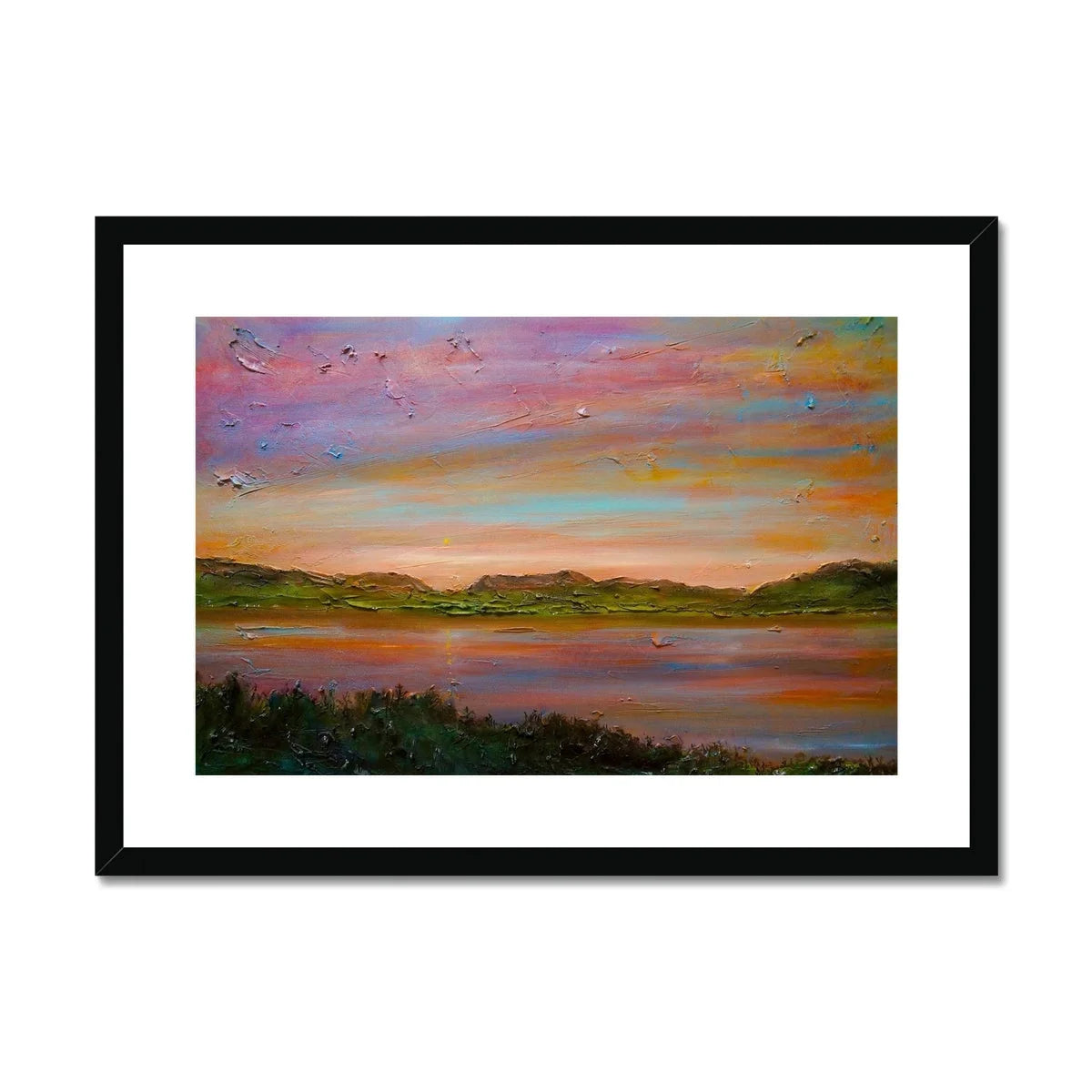 Gourock Golf Club Sunset Framed & Mounted Print - River Clyde Art Gallery Scotland Worldwide Shipping Scottish Artist Fine Prints