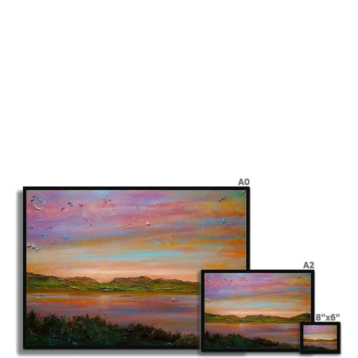 Gourock Golf Club Sunset Framed Print - River Clyde Art Gallery Scotland Worldwide Shipping Scottish Artist Fine Prints and Paintings