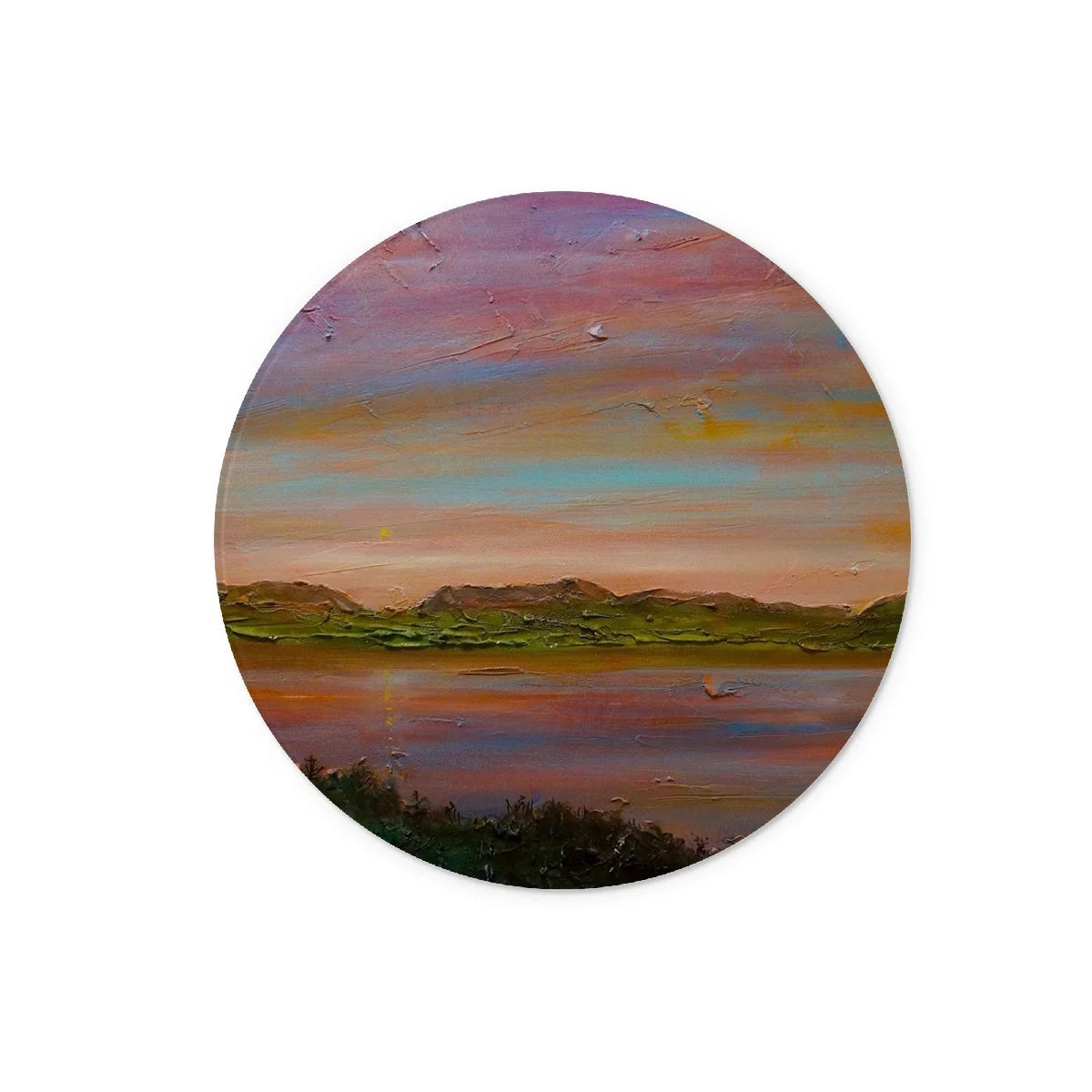 Gourock Golf Club Sunset Glass Chopping Board - River Clyde Art Gallery Scotland Worldwide Shipping Scottish Prints