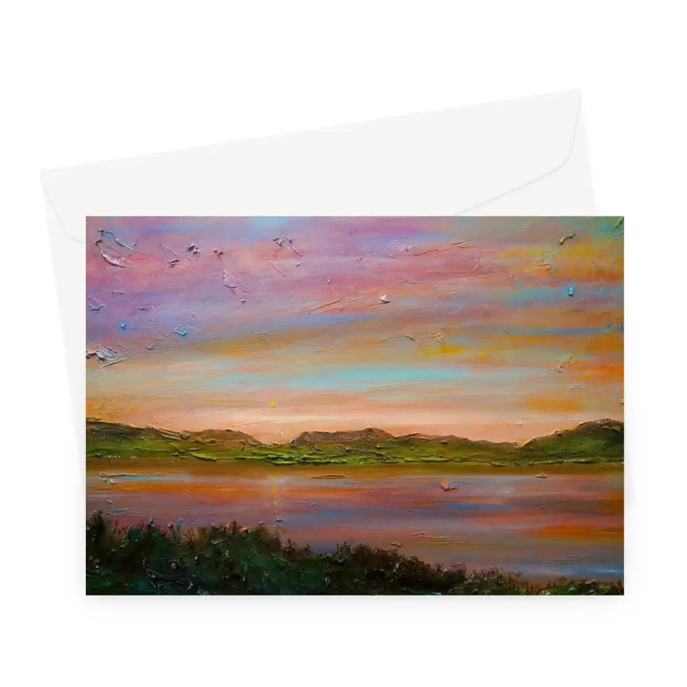 Kevin Hunter Sunset Greeting Card Gourock Golf Club