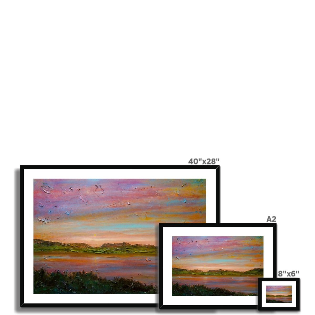 Gourock Golf Club Sunset Painting | Framed & Mounted Prints From Scotland-Framed & Mounted Prints-River Clyde Art Gallery-Paintings, Prints, Homeware, Art Gifts From Scotland By Scottish Artist Kevin Hunter