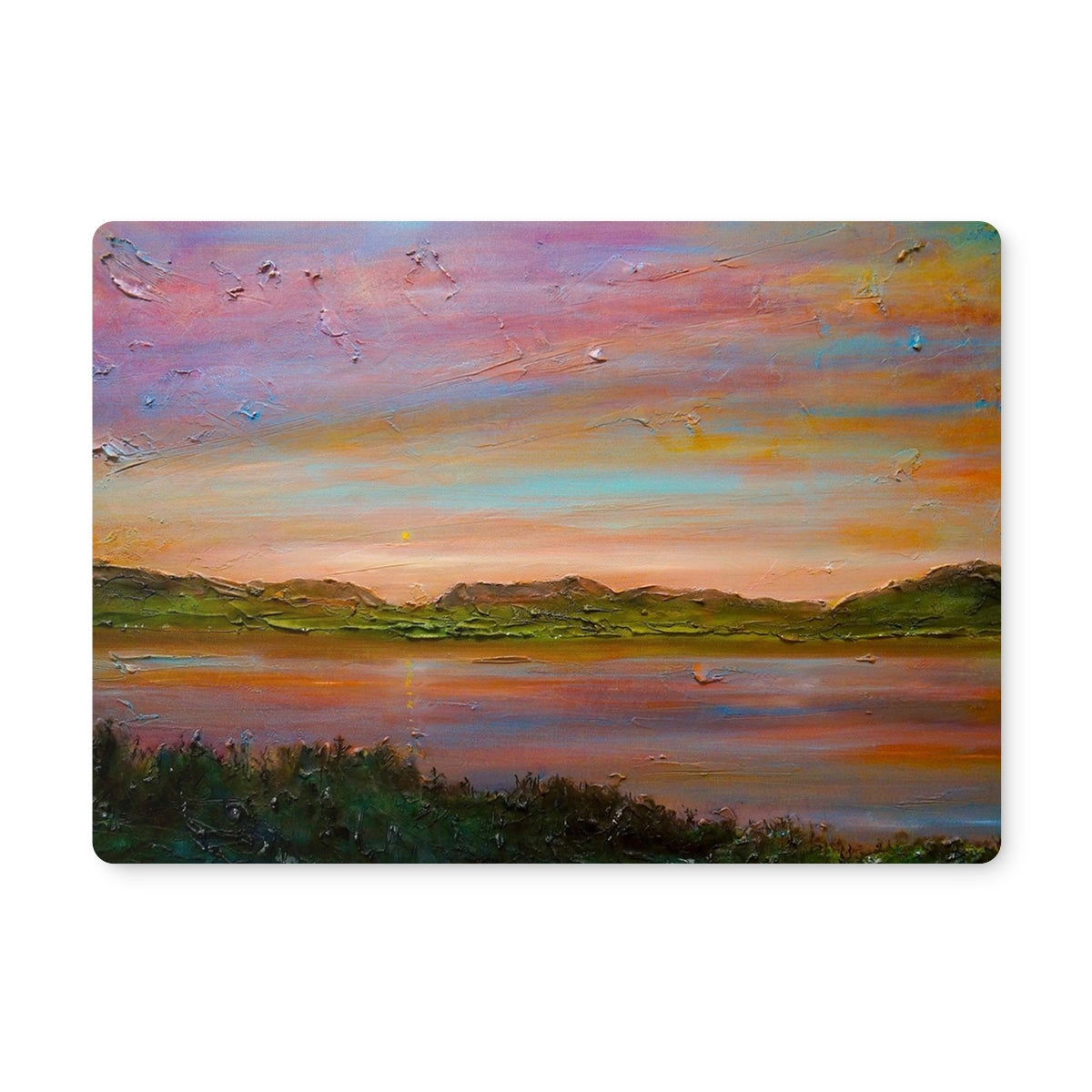 Gourock Golf Club Sunset | Scottish Art Gifts | Placemat | River Clyde Art Gallery | Paintings, Prints, Homeware and Art Gifts From Scotland By Scottish Artist Kevin Hunter