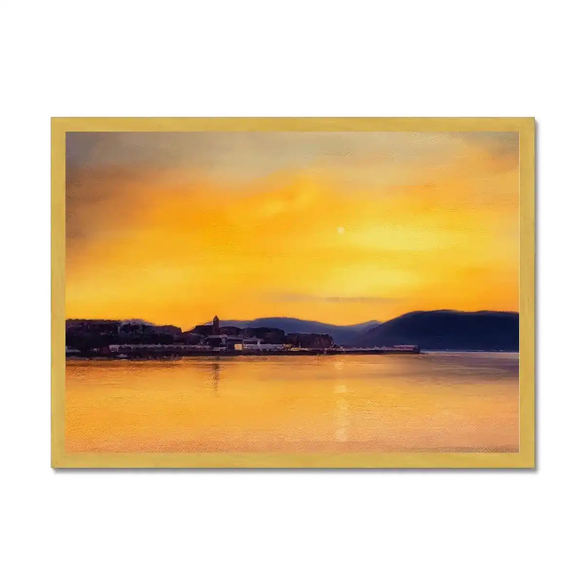 Gourock Sunset from Cardwell Bay Antique Framed Print - River Clyde Art Gallery Scotland Worldwide Shipping Scottish Artist Fine Prints