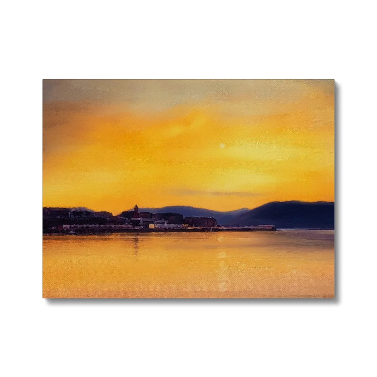 Gourock Sunset from Cardwell Bay Canvas - River Clyde Art Gallery Scotland Worldwide Shipping Scottish Artist Fine Prints and Paintings