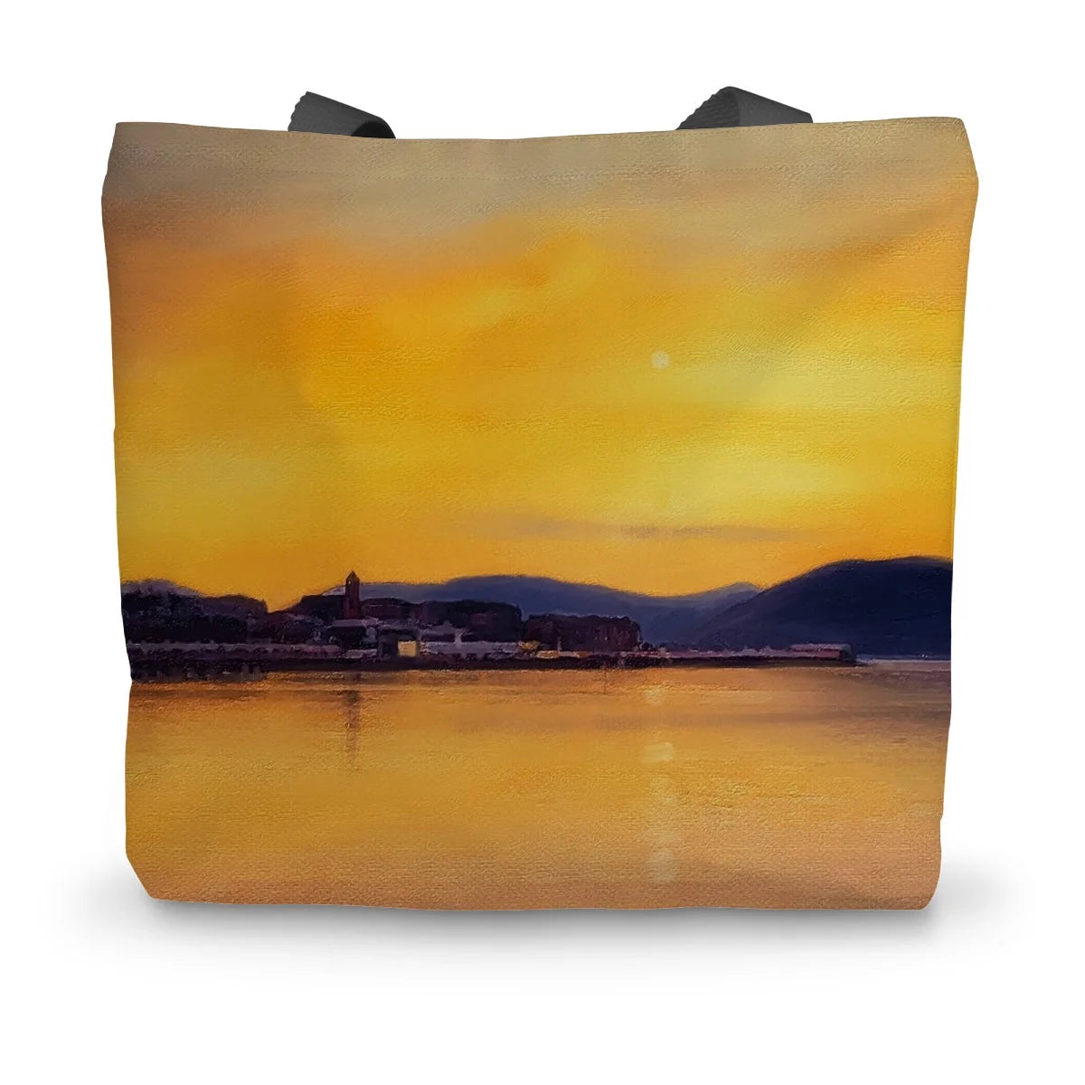 Gourock Sunset from Cardwell Bay Canvas Tote Bag - River Clyde Art Gallery Scotland Worldwide Shipping Scottish Prints