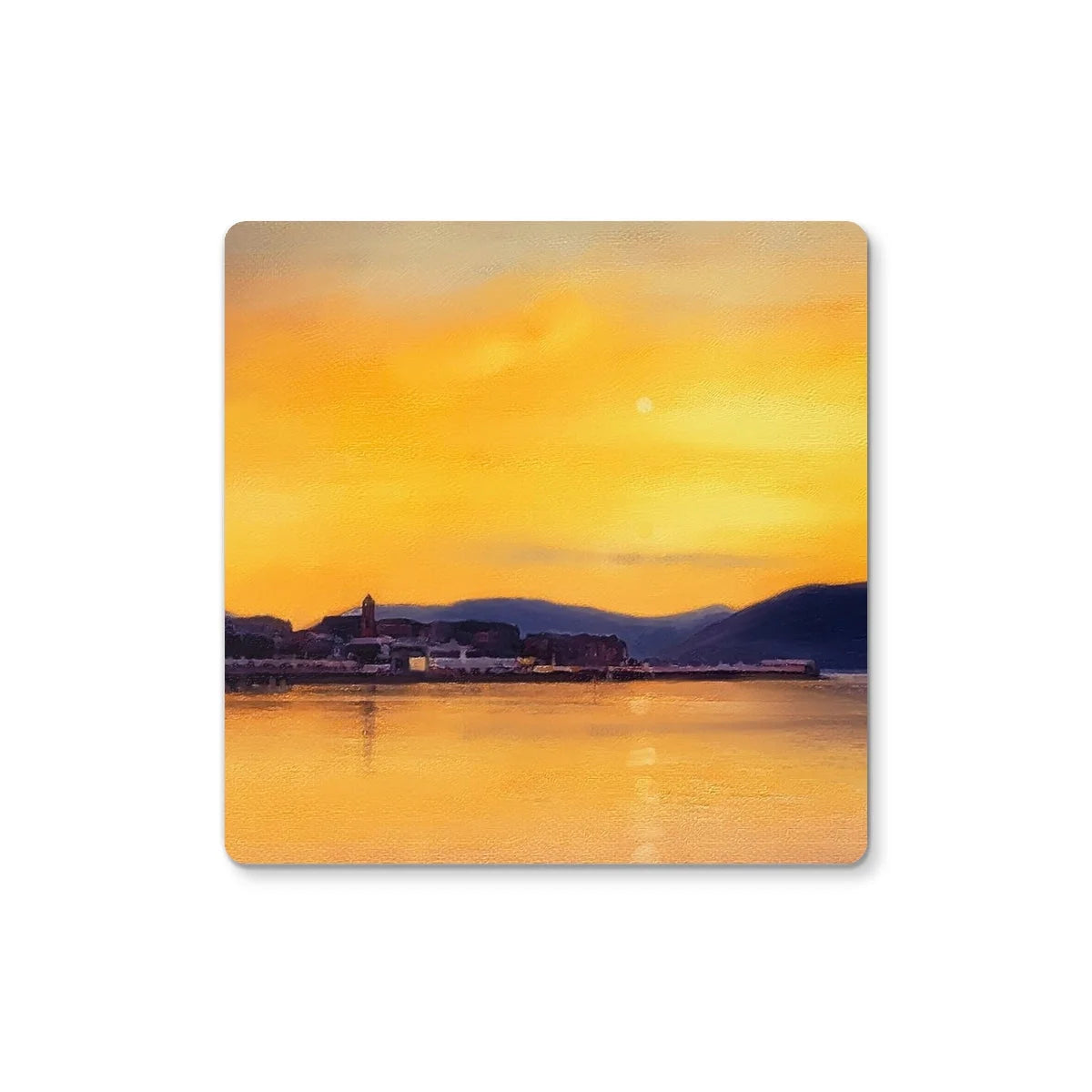 Gourock Sunset from Cardwell Bay Coaster - River Clyde Art Gallery Scotland Worldwide Shipping Scottish Prints