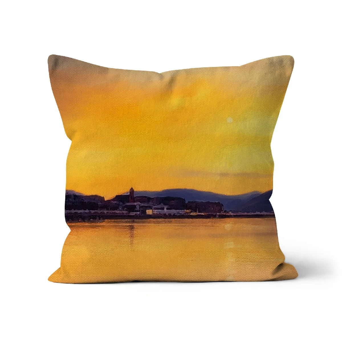 Gourock Sunset from Cardwell Bay Cushion - River Clyde Art Gallery Scotland Worldwide Shipping Scottish Prints