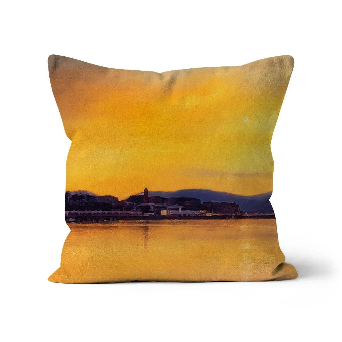 Gourock Sunset from Cardwell Bay Cushion - River Clyde Art Gallery Scotland Worldwide Shipping Scottish Prints