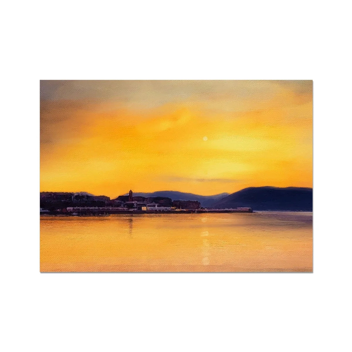 Gourock Sunset from Cardwell Bay Fine Art Print - River Clyde Gallery Scotland Worldwide Shipping Scottish Artist Prints and Paintings