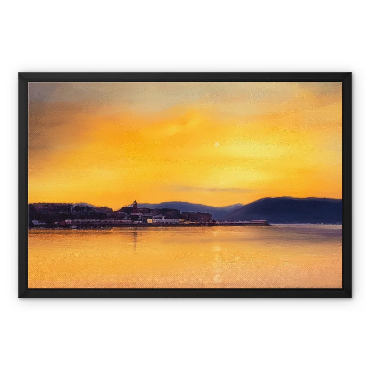 Gourock Sunset from Cardwell Bay Framed Canvas - River Clyde Art Gallery Scotland Worldwide Shipping Scottish Artist Fine Prints