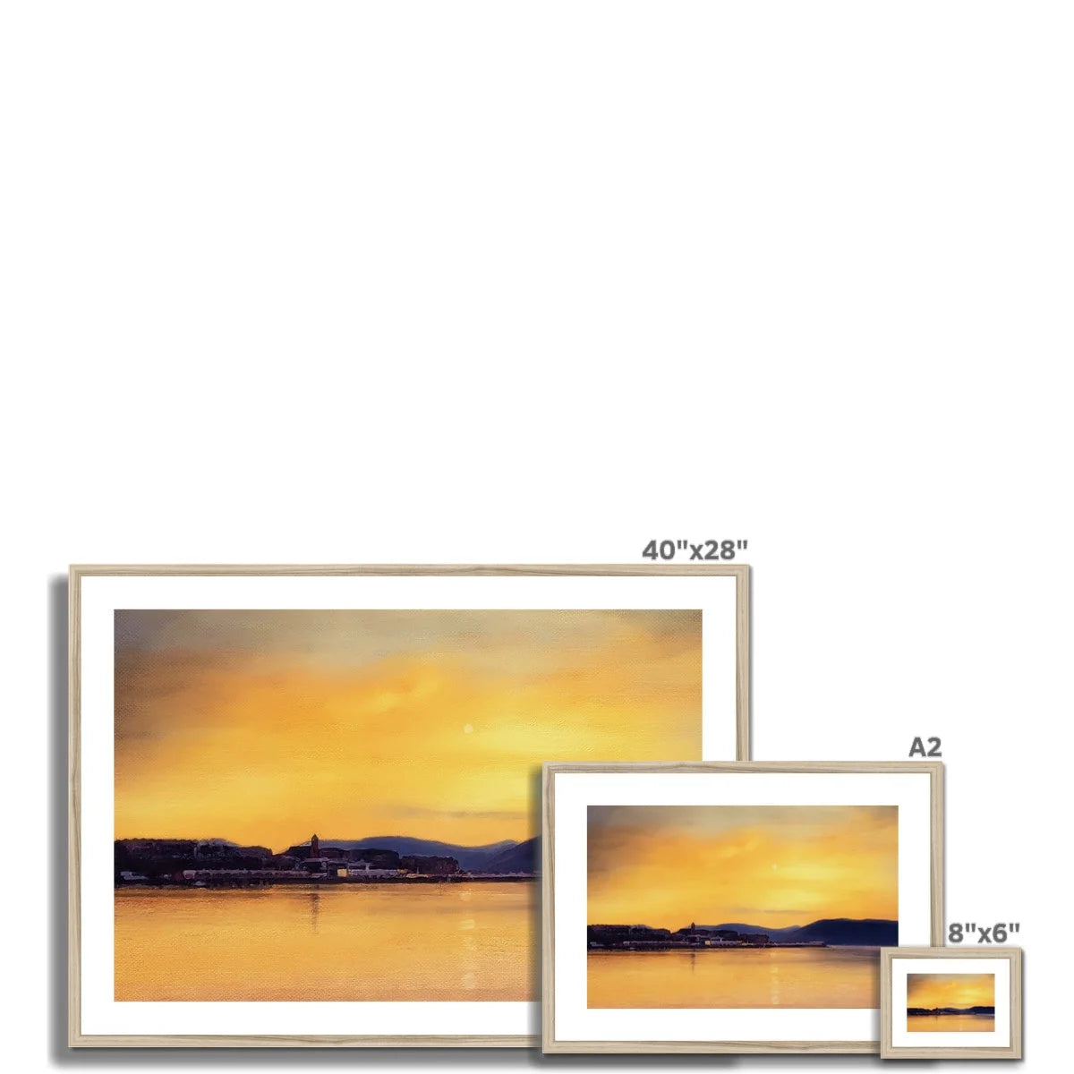 Gourock Sunset from Cardwell Bay Framed & Mounted Print - River Clyde Art Gallery Scotland Worldwide Shipping Scottish Artist Fine Prints