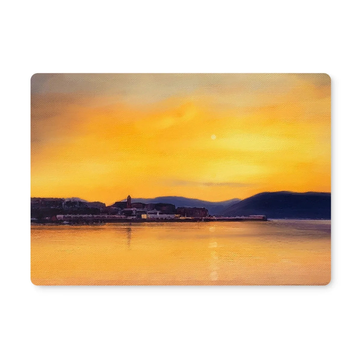 Gourock Sunset from Cardwell Bay Placemat - River Clyde Art Gallery Scotland Worldwide Shipping Scottish Prints