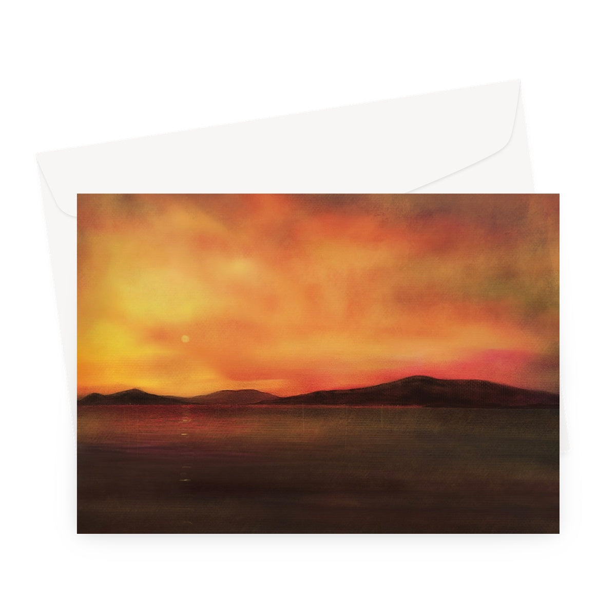 Harris Sunset Scottish Art Gifts Greeting Card | Hebridean Islands Art Gallery | Paintings, Prints, Homeware and Art Gifts From Scotland By Scottish Artist Kevin Hunter