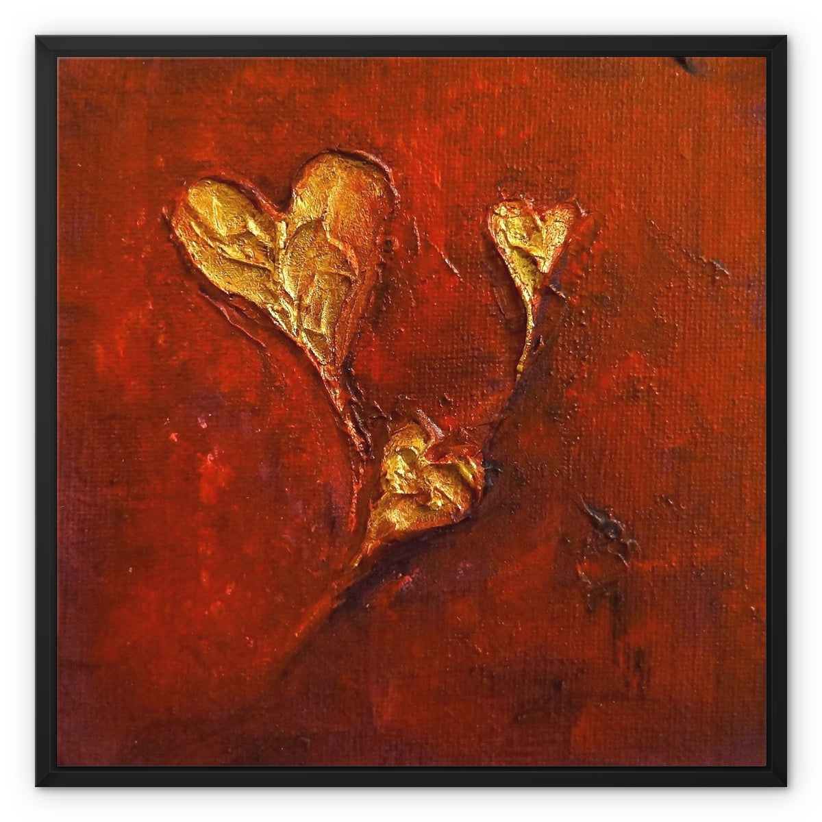 Hearts Abstract Painting | Framed Canvas From Scotland