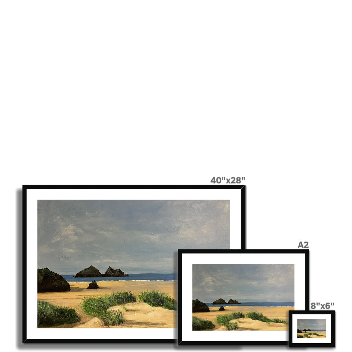 Holywell Bay Cornwall Painting | Framed & Mounted Prints From Scotland