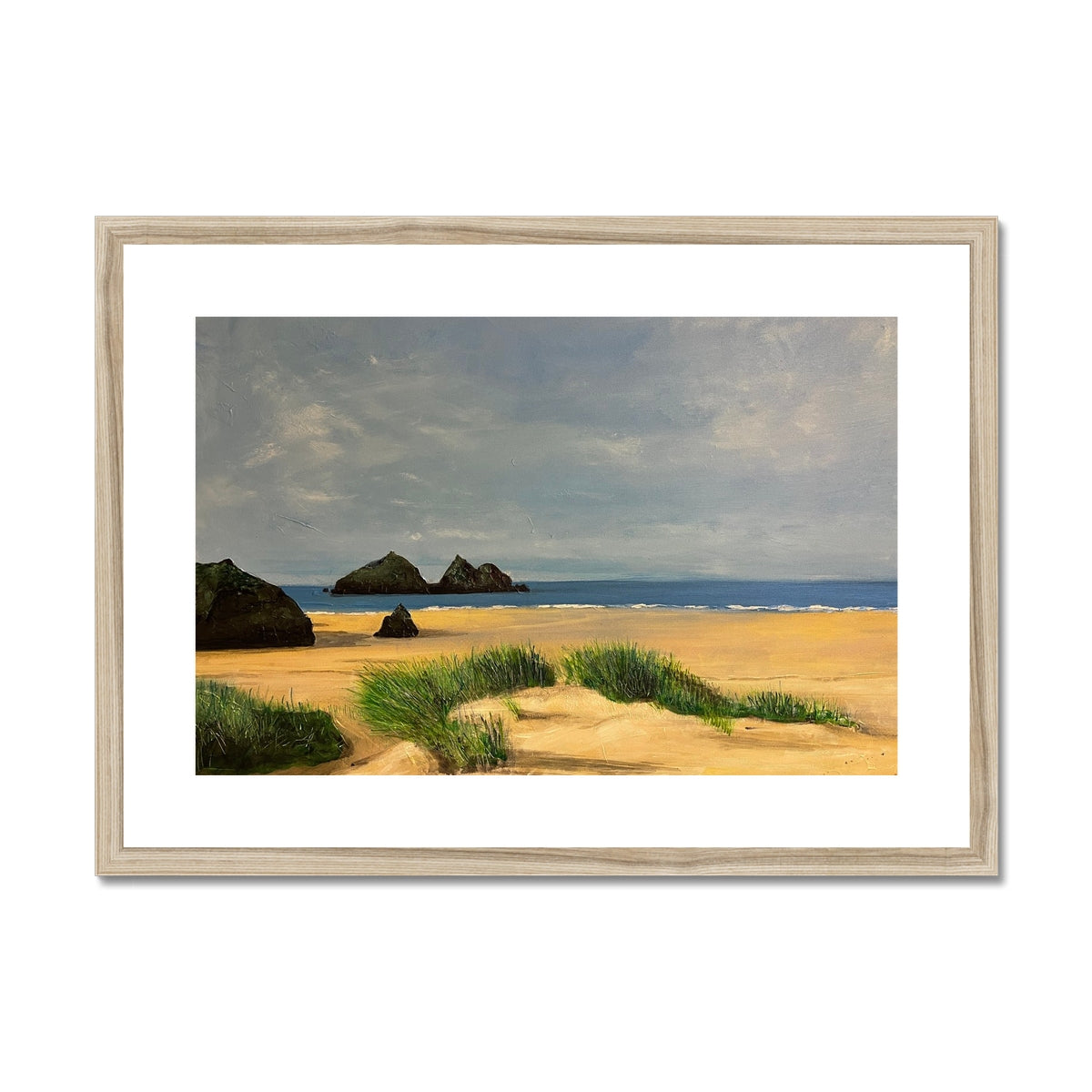 Holywell Bay Cornwall Painting | Framed & Mounted Prints From Scotland