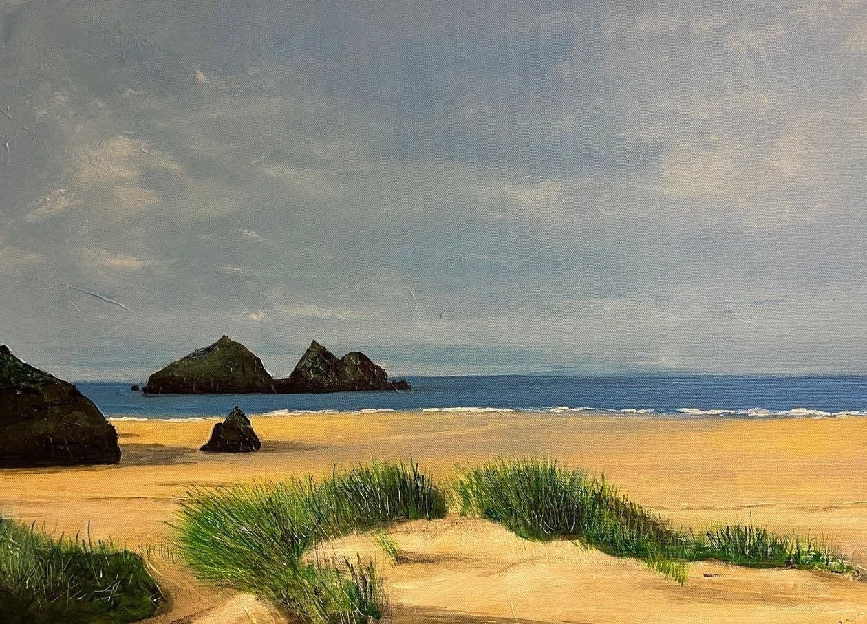 Holywell Beach Cornwall Art Prints