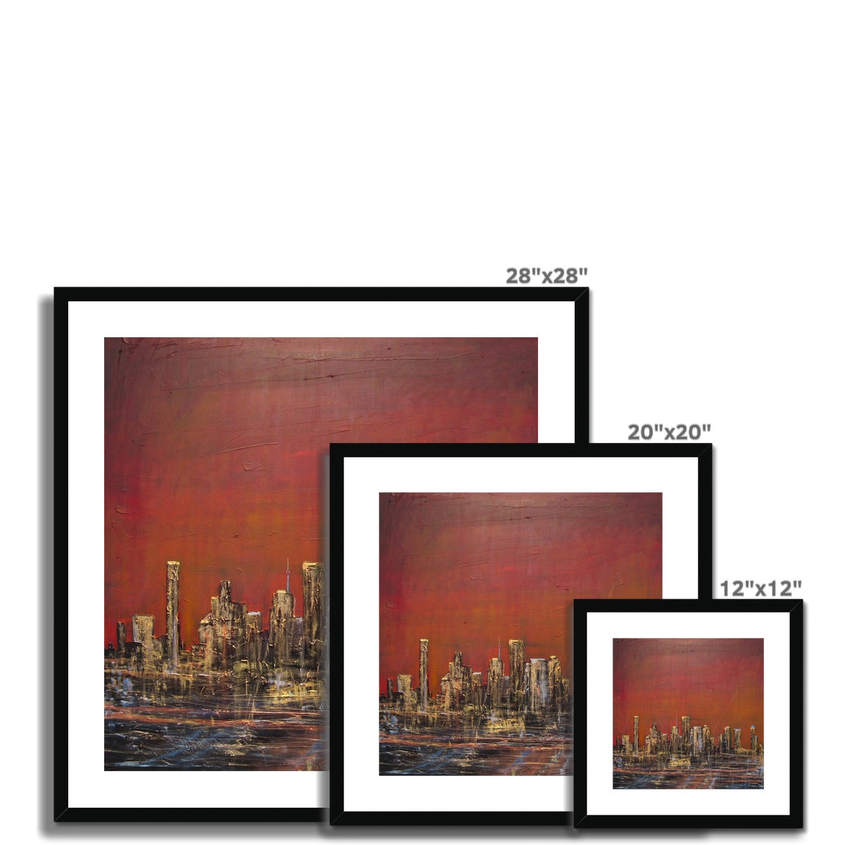 Houston Dusk Texas Painting | Framed & Mounted Prints From Scotland