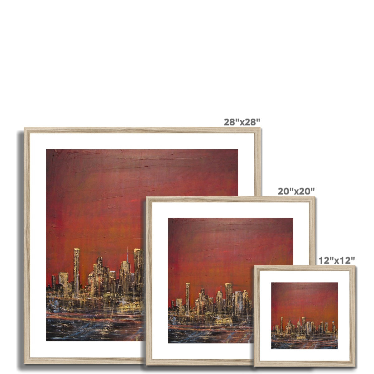 Houston Dusk Texas Painting | Framed &amp; Mounted Prints From Scotland