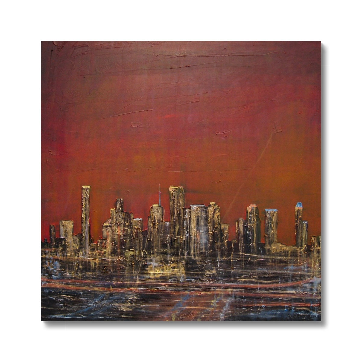 Houston Dusk Texas Painting | Canvas Prints From Scotland