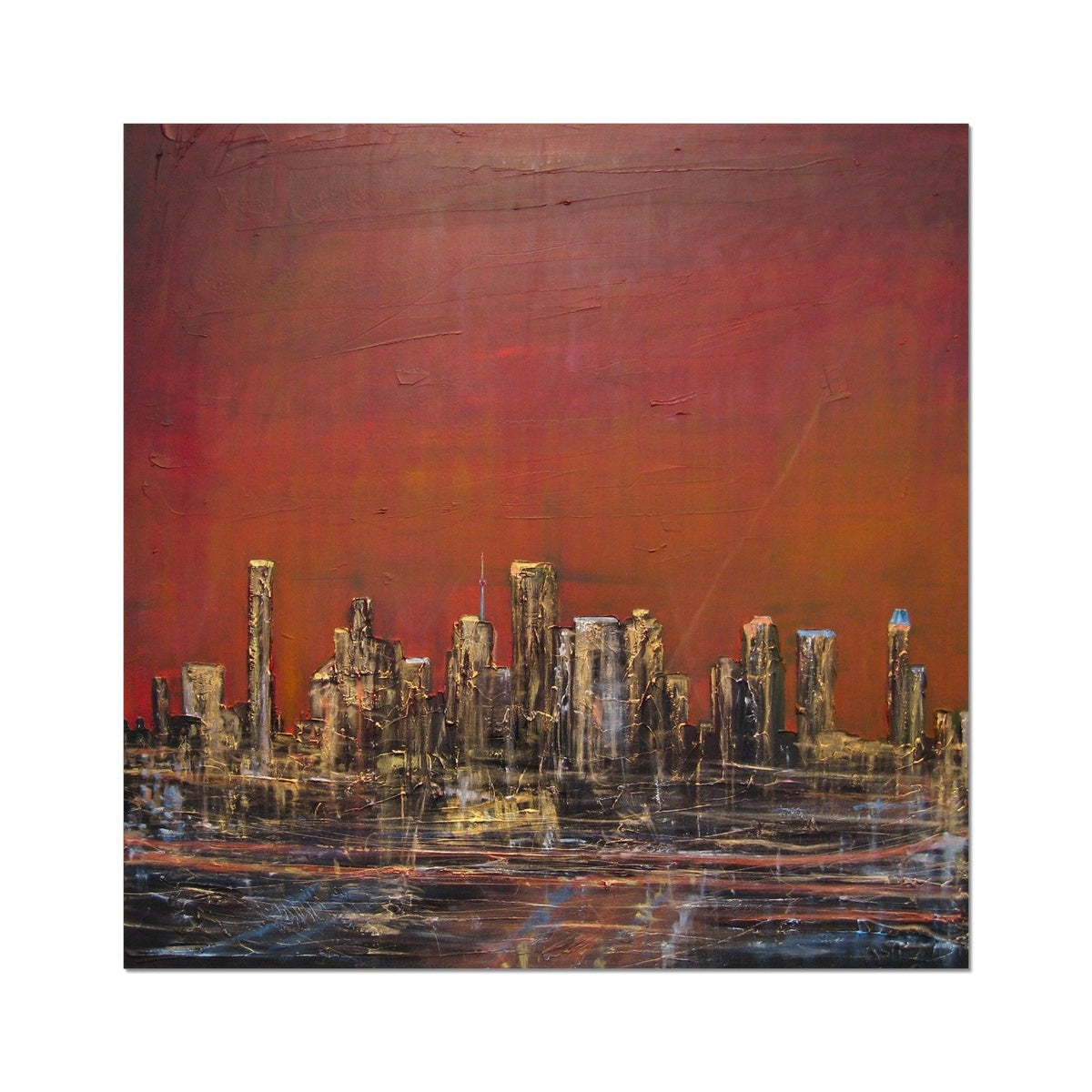 Houston Dusk Texas Painting | Signed Art Prints From Scotland | By Scottish Artist Hunter