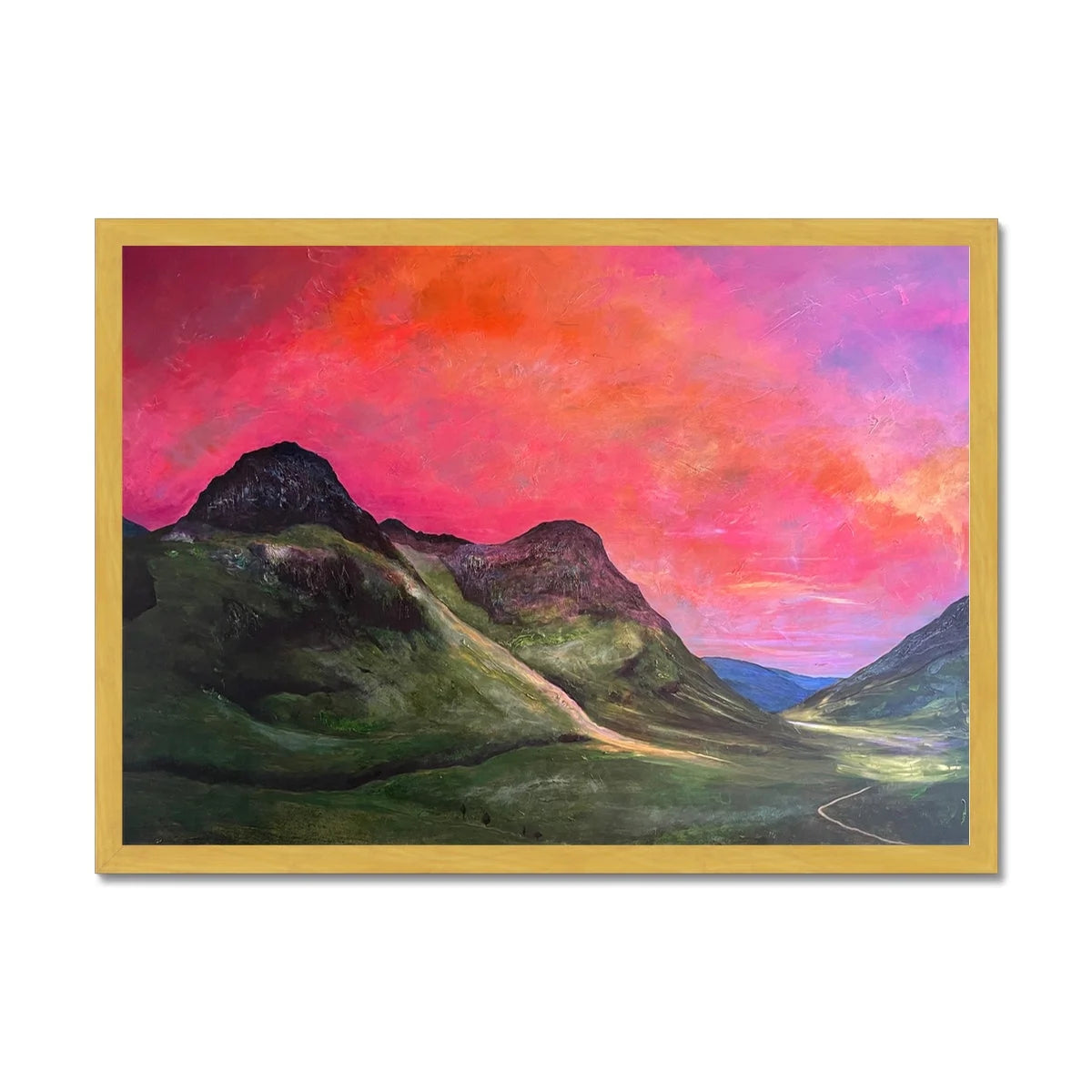 Into the Glencoe Dusk Antique Framed Print - Art Gallery Scotland Worldwide Shipping Scottish Prints and Landscape Paintings by Artist