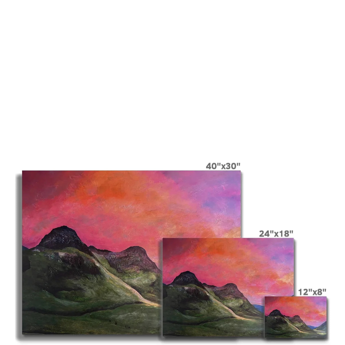 Into the Glencoe Dusk Canvas - Art Gallery Scotland Worldwide Shipping Scottish Prints and Landscape Paintings by Artist Hunter