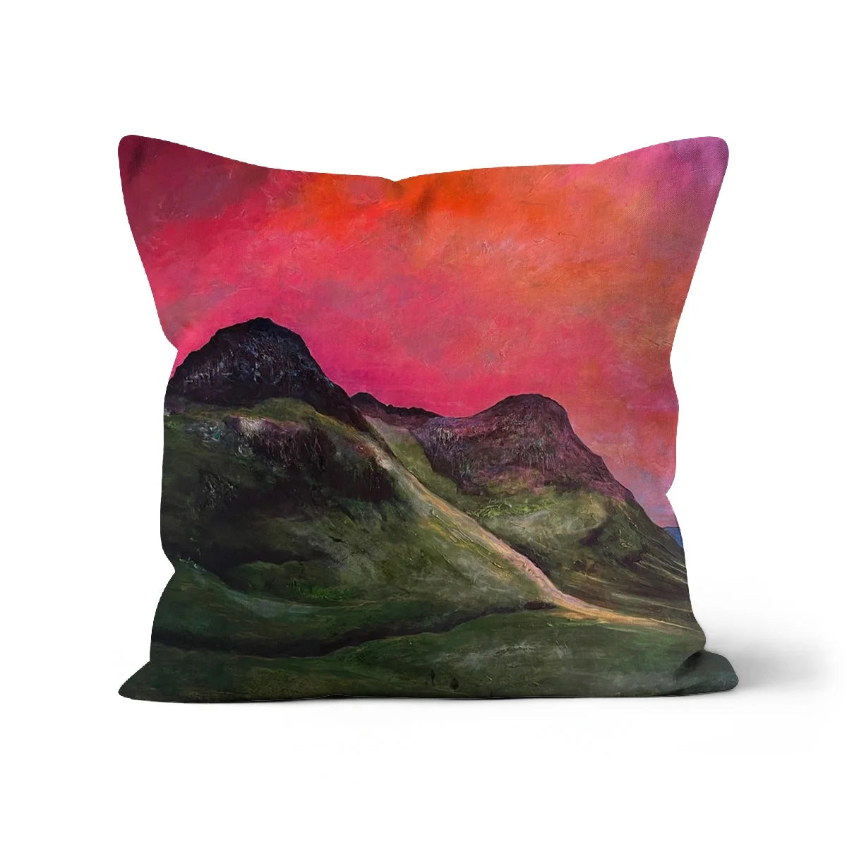 Into the Glencoe Dusk Cushion - Art Gallery Scotland Worldwide Shipping Scottish Prints and Landscape Paintings by Artist Hunter