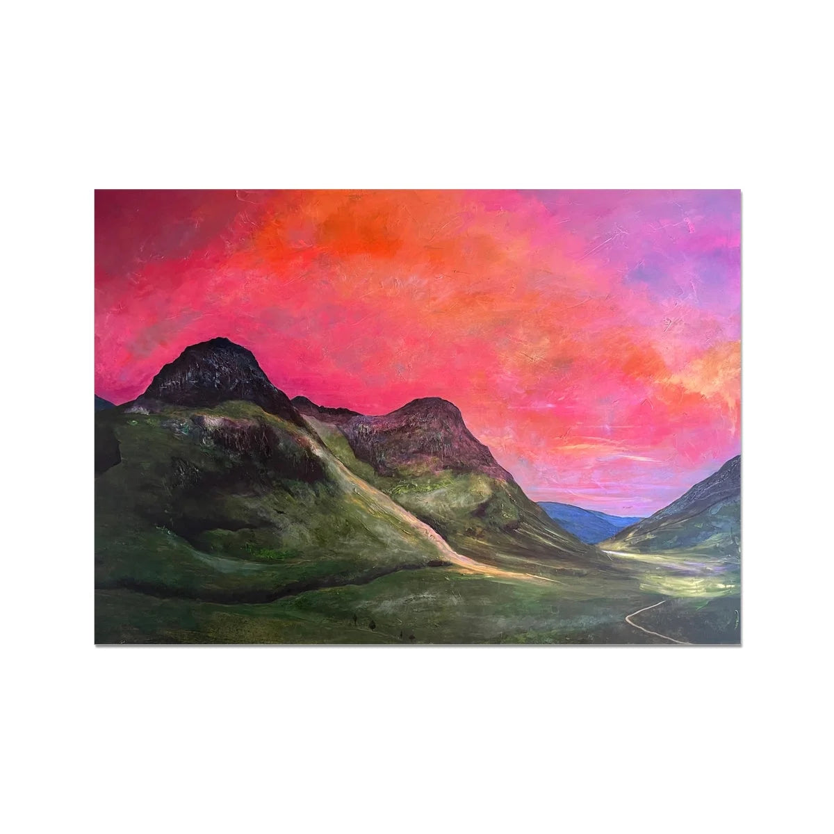 Into the Glencoe Dusk Fine Art Print - Gallery Scotland Worldwide Shipping Scottish Prints and Landscape Paintings by Artist Hunter
