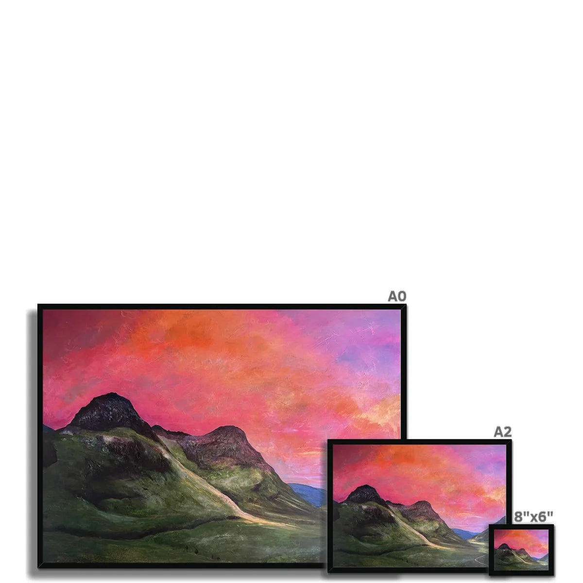 Into the Glencoe Dusk Framed Print - Art Gallery Scotland Worldwide Shipping Scottish Prints and Landscape Paintings by Artist Hunter
