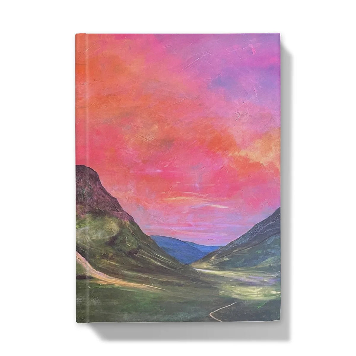 Into the Glencoe Dusk Hardback Journal - Art Gallery Scotland Worldwide Shipping Scottish Prints and Landscape Paintings by Artist Hunter