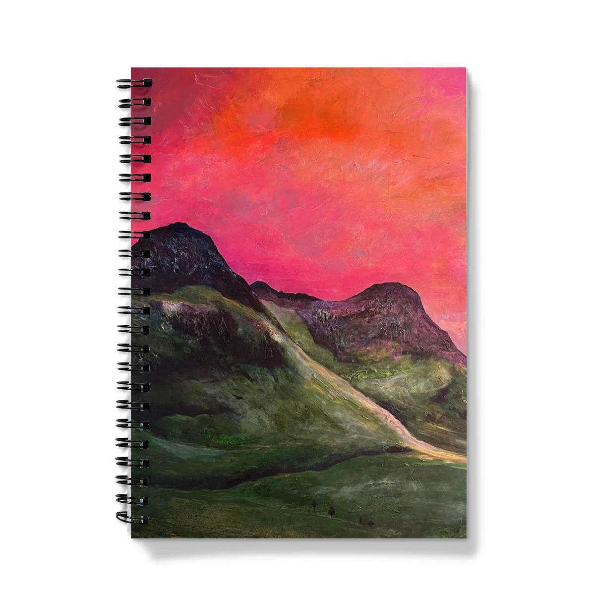 Into the Glencoe Dusk Notebook - Art Gallery Scotland Worldwide Shipping Scottish Prints and Landscape Paintings by Artist Hunter
